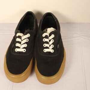 Van's Women's Athletic Shoes Black with Tan Gum Soles Size 6.5